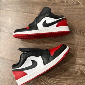 Air Jordan 1 Low Mens Red and Black Nike Sneakers
